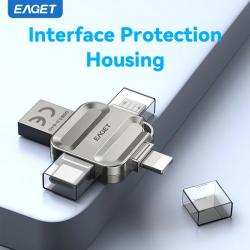 Eaget USB Flash Drive 4 in 1 USB3.0 Type C Lighting Mirco interface Me