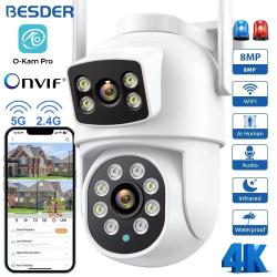 BESDER 4K 8MP Wifi Camera PTZ Outdoor Dual Screen Human Detection Dual