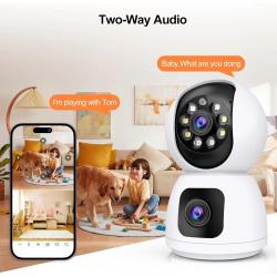 8MP Dual Lens 5G WIFI Camera Tuya Smart PTZ 4K HD Dual Screen Auto Tra