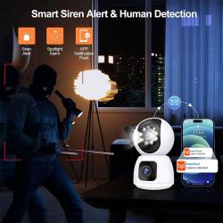 8MP Dual Lens 5G WIFI Camera Tuya Smart PTZ 4K HD Dual Screen Auto Tra
