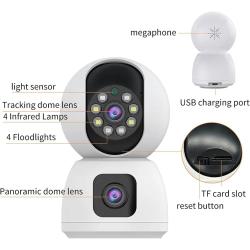 8MP Dual Lens 5G WIFI Camera Tuya Smart PTZ 4K HD Dual Screen Auto Tra