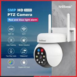 SriHome SP028 2MP SH052 5MP PTZ WiFi Camera Ai Auto Tracking Outdoor I