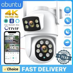 8MP 4K Outdoor Wifi Security Camera Dual Lens Dual Screens Video Surve