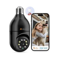 Jennov Light Bulb Security Camera, 360°/2k HD Wireless Camera, Wi-Fi L
