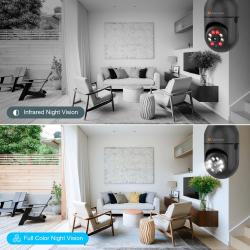 Jennov Light Bulb Security Camera, 360°/2k HD Wireless Camera, Wi-Fi L