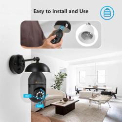 Jennov Light Bulb Security Camera, 360°/2k HD Wireless Camera, Wi-Fi L