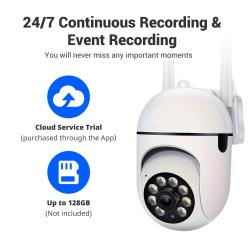 2PC Ease Life APP Wireless 1080P HD Indoor/Outdoor WiFi Security Camer