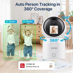 ZOSI 4K 5MP 4MP 2.4G/5G WiFi Security Camera Video Call Baby Monitor I