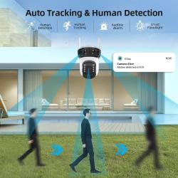 Three Lens PTZ IP Camera Outdoor HD Three Screen WiFi Security Camera 