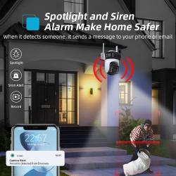 Three Lens PTZ IP Camera Outdoor HD Three Screen WiFi Security Camera 