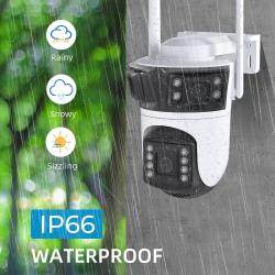Three Lens PTZ IP Camera Outdoor HD Three Screen WiFi Security Camera 