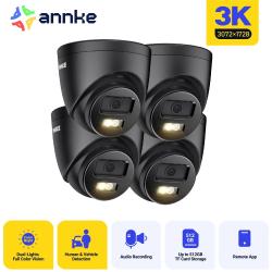 Annke 4PCS 3K IR Ultra HD IP PoE Camera Dual Light Outdoor PoE Securit