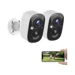 2K/3MP wireless outdoor security Camera 5200 mah battery powered PIR b