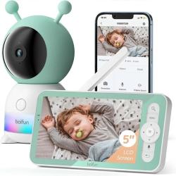 BOIFUN 2K 5" Baby Monitor Camera, 360° Rotation with Phone App, Colorf