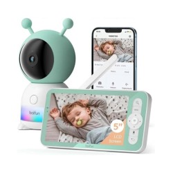 BOIFUN 2K 5" Baby Monitor Camera, 360° Rotation with Phone App, Colorf