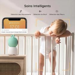 BOIFUN 2K 5" Baby Monitor Camera, 360° Rotation with Phone App, Colorf