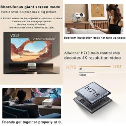 Top Query Full HD 1080P Projector 4K 1000ANSI Android WiFi Auto Focus 