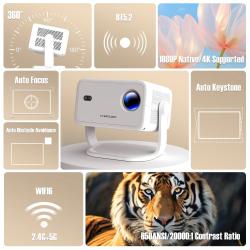 Magcubic Native 1080P 650ANSI 4K Android11 L018 Projector With Auto Ke