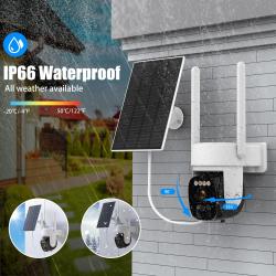 Wireless outdoor solar security camera 2K 360°PZT panoramic tilt, CCTV