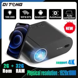 DITONG Projector 4K Android with Dual WiFi 6 and Bluetooth Auto Keysto