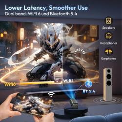XGODY UHD Mini Portable Projector 4k LED 12000 Lumen Smart Built-in An