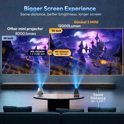 XGODY UHD Mini Portable Projector 4k LED 12000 Lumen Smart Built-in An