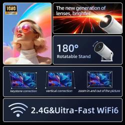 KaiAqua NEW Projector FY300 Mini Portable Video Android 11.0 WIFI 6 Mi