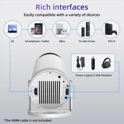 KaiAqua NEW Projector FY300 Mini Portable Video Android 11.0 WIFI 6 Mi
