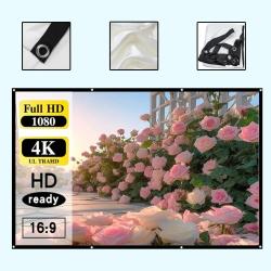 16: 9 white foldable projection screens, 60-150 inches, suitable for h