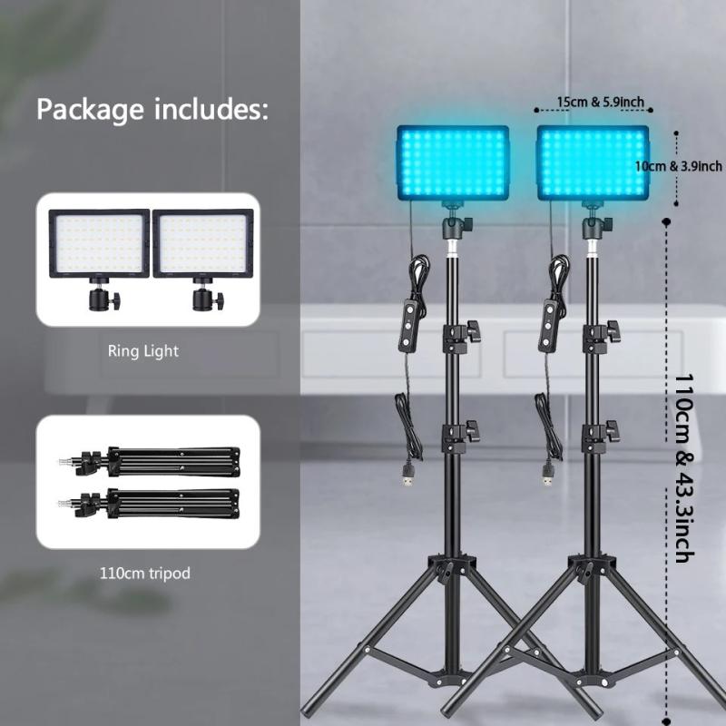 LED Photography Video Light Panel Lighting Photo Studio Lamp Kit With 