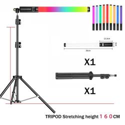RGB Light Stick Wand With Tripod Stand Party Colorful LED Lamp Fill Li