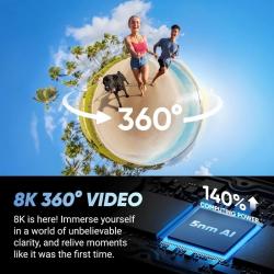 X4 Standard Bundle - Waterproof 8K 360 Action Camera, 4K Wide-Angle Vi