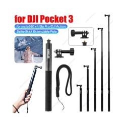 For DJI Pocket 3 Camera Handheld Selfie Stick Extendable Pole Vlog Sel