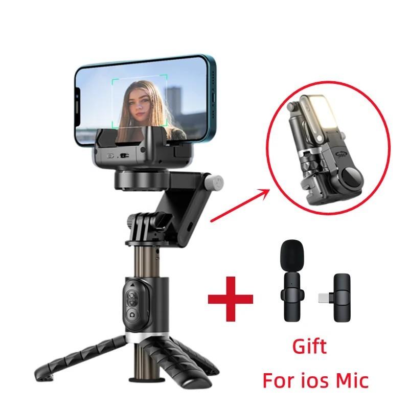 360 Rotation Following shooting Mode Gimbal Stabilizer Selfie Stick Tr