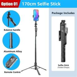 2025 New 1750mm Wireless Selfie Stick Tripod Stand Foldable Monopod Wi