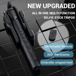 2025 New 1750mm Wireless Selfie Stick Tripod Stand Foldable Monopod Wi