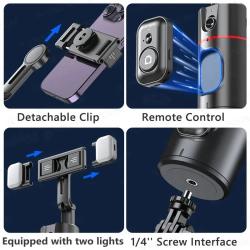 FGCLSY New Wireless Gimbal Stabilizer Selfie Stick 360 Degree Face Tra