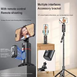 FGCLSY 360 Rotation Gimbal tripod 1.5M selfie stick and Light Stabiliz