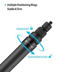 3M/1.5M Carbon Fiber Selfie Stick Adjustable Extension Pole with 1/4 I