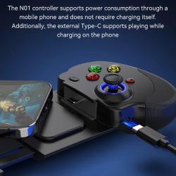 N01 Wired Stretching Gamepad Controller Type c For Android i15 Mobile 