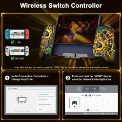 DinoFire Gamepad For Nintendo Switch controller Handheld Mode Ergonomi