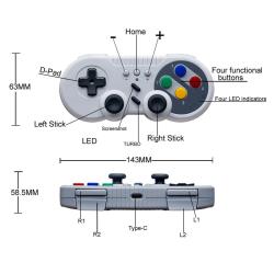 Wireless Gamepad for Nintendo Switch PC with Dual Motor Vibration Turb