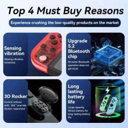 BT 5.2 Joy Controller RGB LED Switch L/R Joypad for Nintendo Switch/Li
