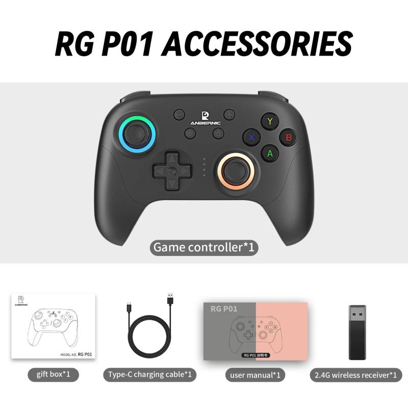 ANBERNIC RG P01 Retro Games Controller Wired/Wireless Bluetooth RGB Ha
