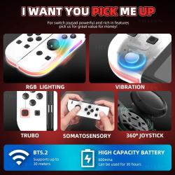 BT 5.2 Joy Controller RGB Switch Joy-pad L/R For NS Switch/Lite/Oled R