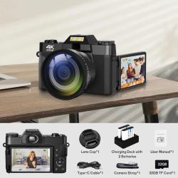 Compact Digital Photography Camera 4K WIFI Webcam Retro Vlog Recorder 