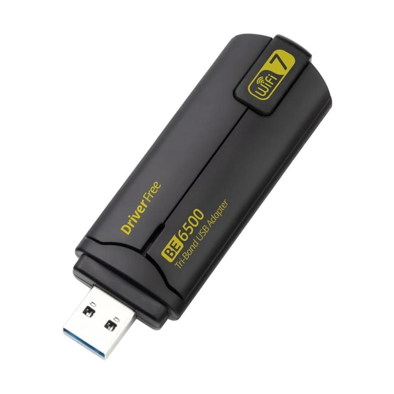 6500Mbps WiFi 7 USB WiFi Adapter Wireless Network Card Dual Antennas B