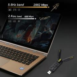 6500Mbps WiFi 7 USB WiFi Adapter Wireless Network Card Dual Antennas B