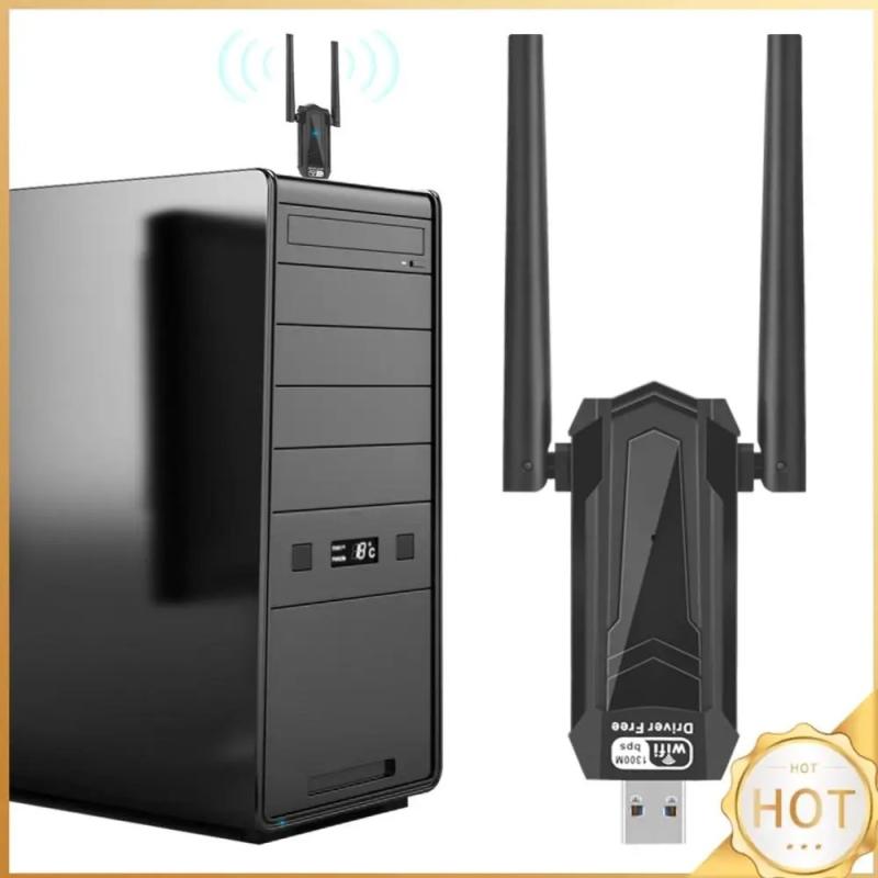 AC1300Mbps USB WiFi Card High Gain Antenna Dual Band 2.4/5Ghz Wlan Tra