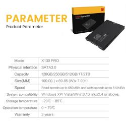 Kodak X130 PRO SSD Hard Disk Drive 128GB 256GB 512GB 1TB Hdd 2.5 SATA3